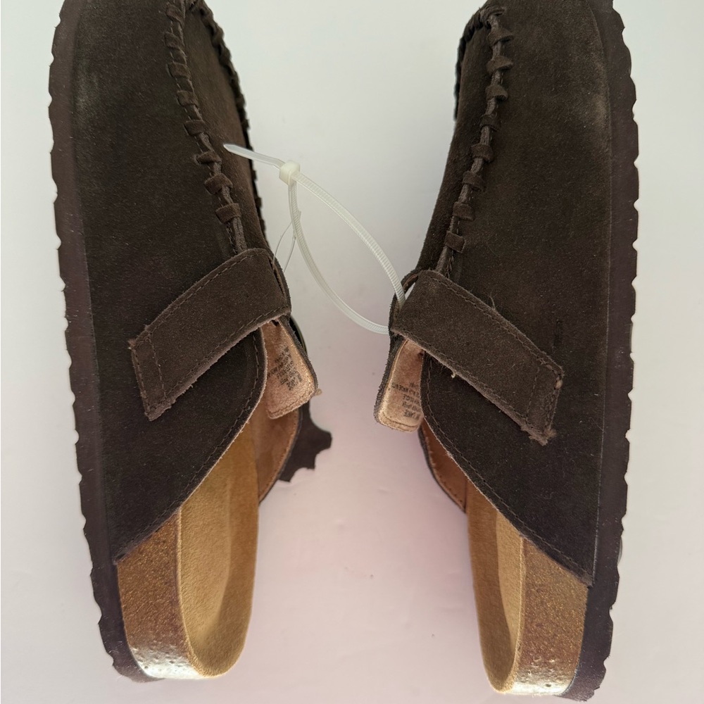 Elegant Brown Real Suede Mules Mule with Buckle Women - Picture 8 of 12